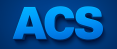 ACS Website Design logo in bold blue 3D letters on a gradient blue background